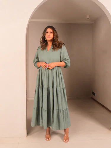 WhySoBlue Noa Tiered Dress