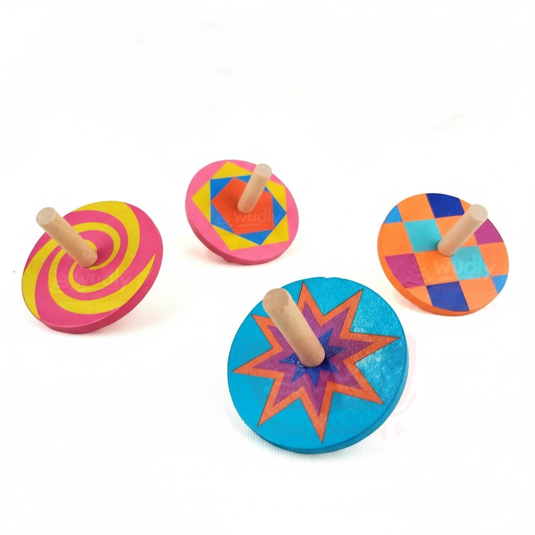 Wudly Wooden Big Top with Pattern(set of 4)
