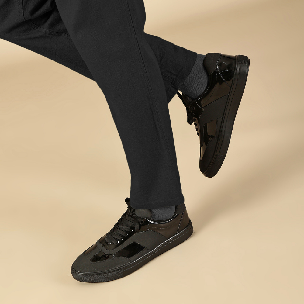 Glide Patent Black Layered Panel Sneakers
