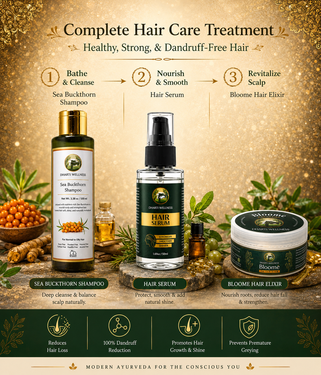 Sea Buckthorn Shampoo | Improves Scalp health | De-Tangle | Conditioning | Sulphate Free | Paraben - Free