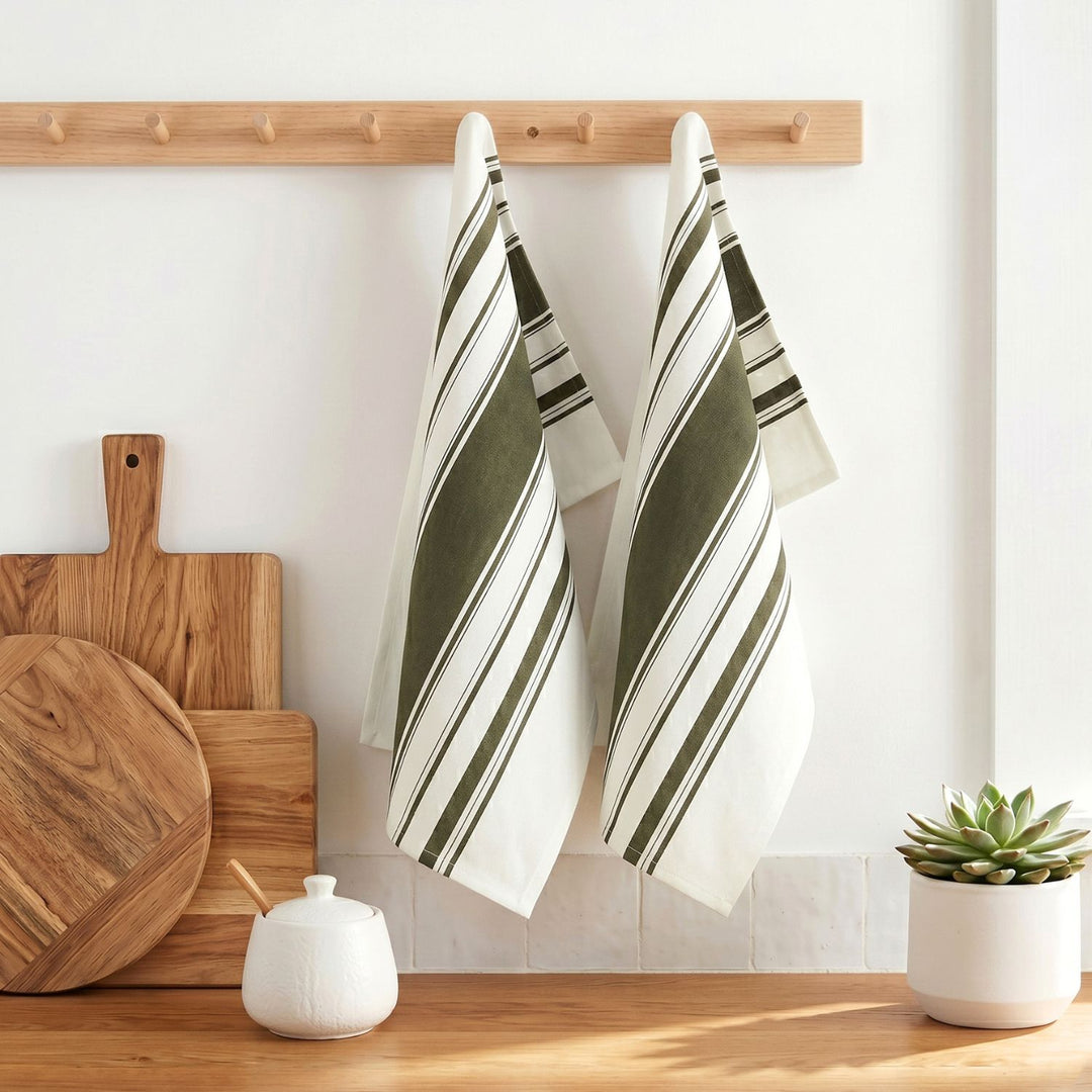 Striped Cotton Dish Towels ( Set of 2 )