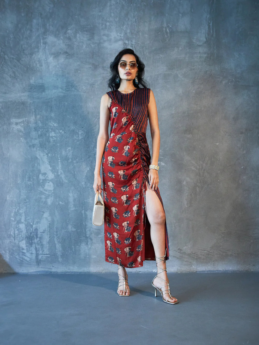 Anushé Pirani Ruché Dress | Ajrakh Print Modal | Terracotta, Women's