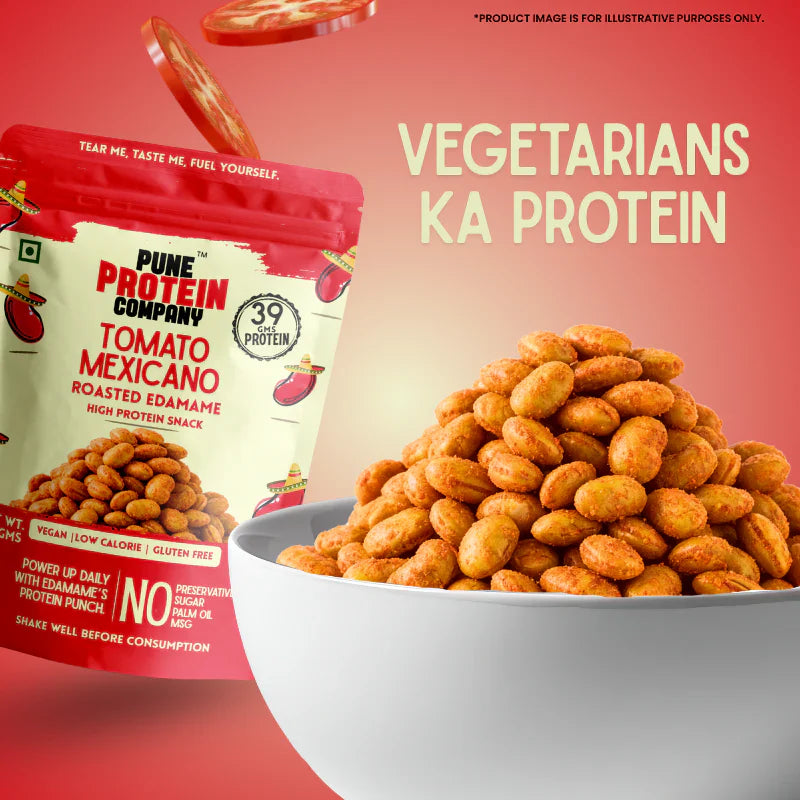 Pune Protein Company Tomato Mexicano Roasted Edamame | 39g Protein