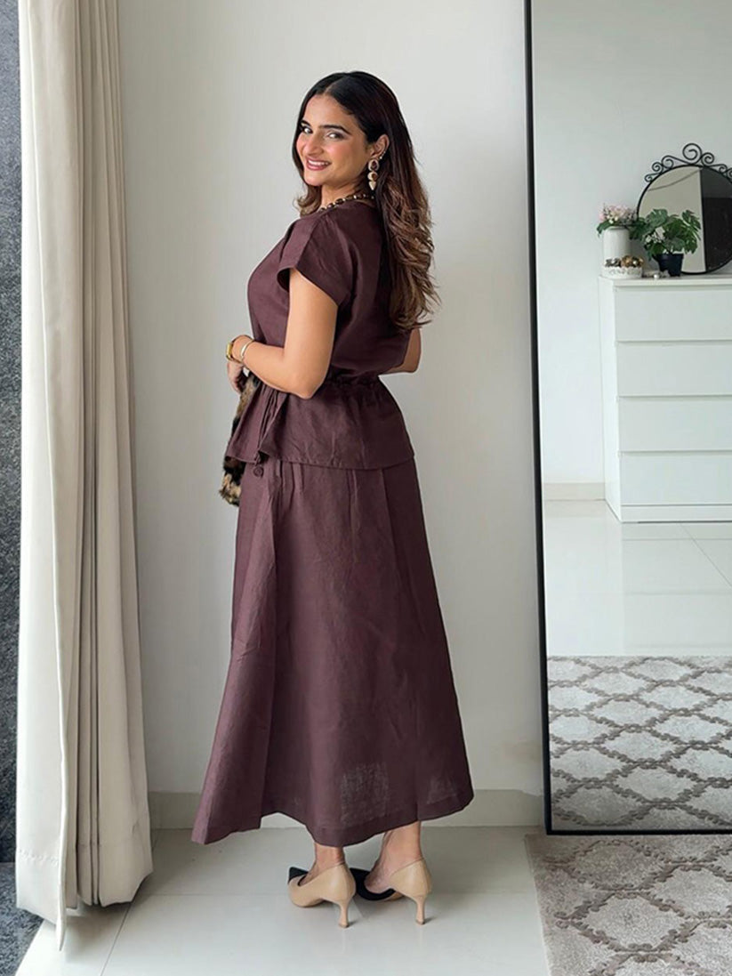 COCOA CALM LINEN CO-ORD SET