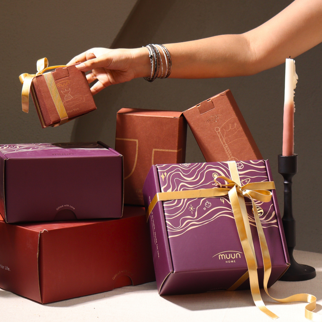 Muun Home Short Diya Gift Set - Short Diya and Ringing bell