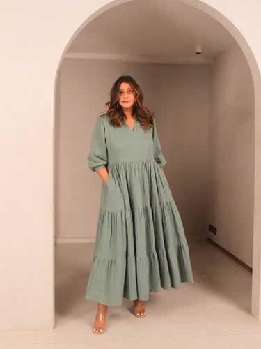 WhySoBlue Noa Tiered Dress