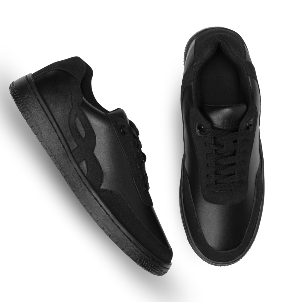 Bridge Black Lace-Up Sneakers