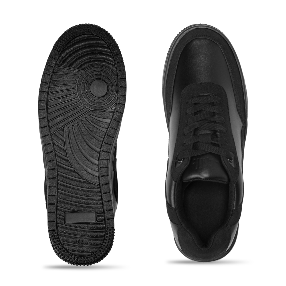 Bridge Black Lace-Up Sneakers