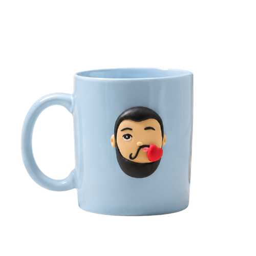 Bisou Moustache – 3D Face Ceramic Mug