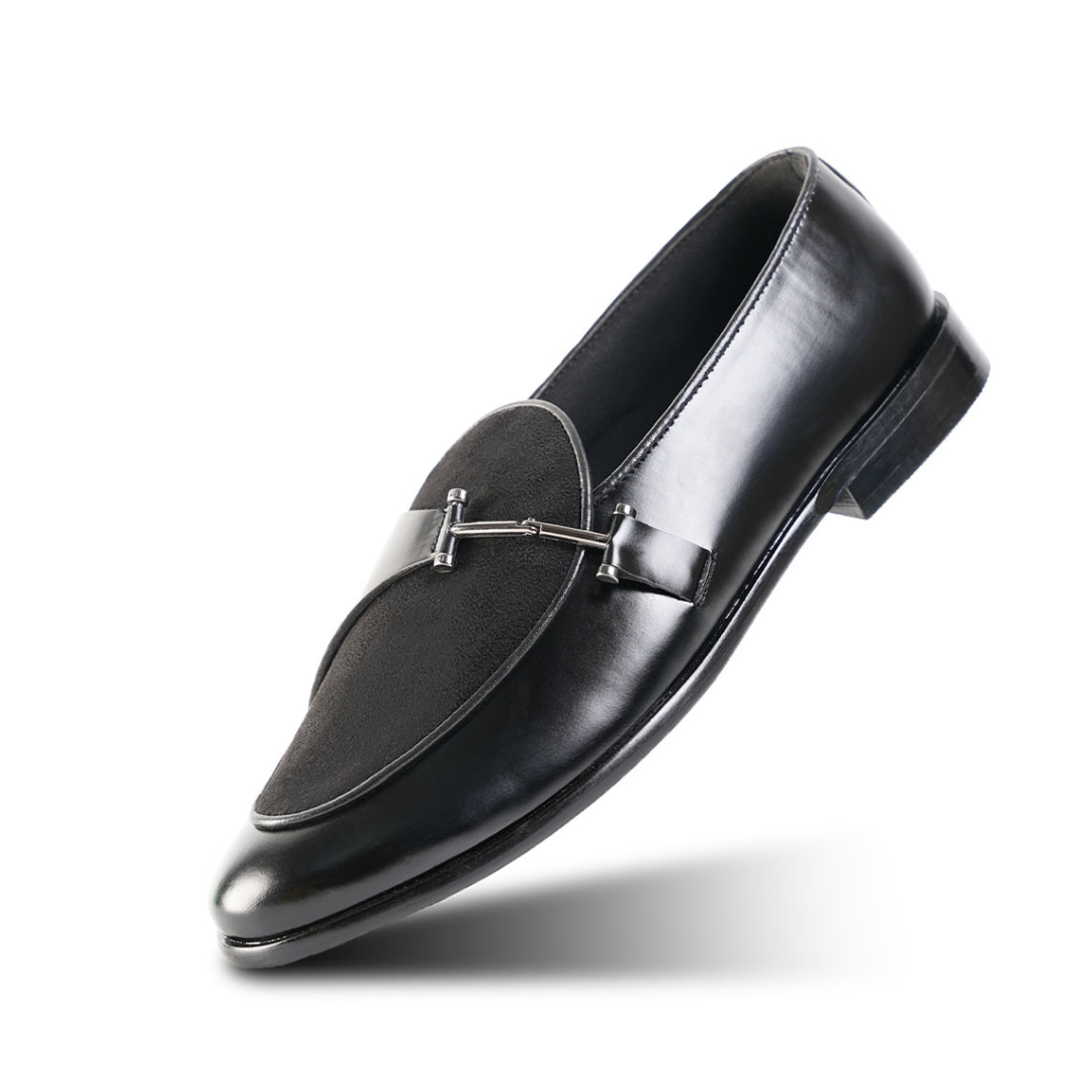 Monkstory Eclecta Side Buckle Slip Ons - Black/Black