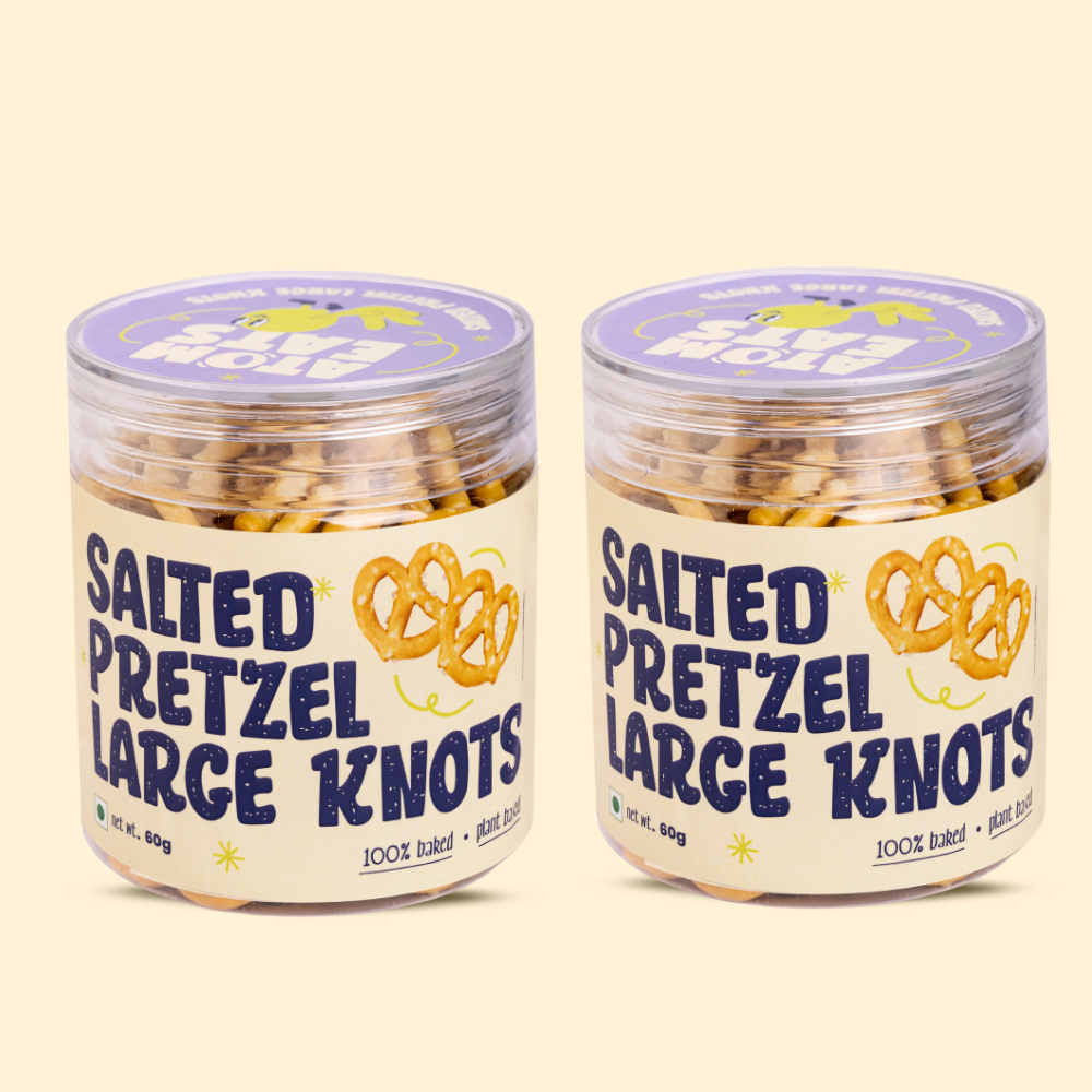 Atom Eats Salted Large Knots Jar | (60g Pack X 2) by Atom Eats