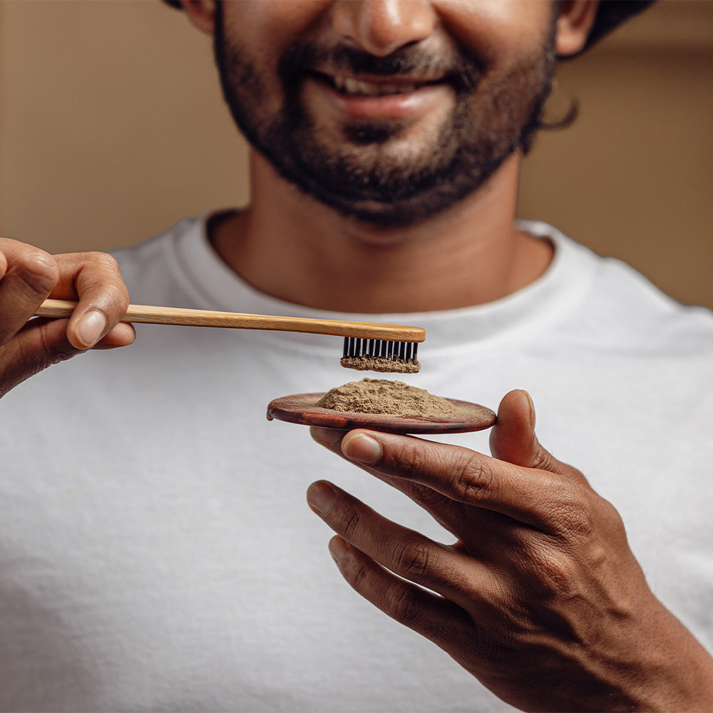 Saka Organics - CharcElixir | Handmade Charcoal and Mint Toothpowder | Natural Oral Care (50gms)