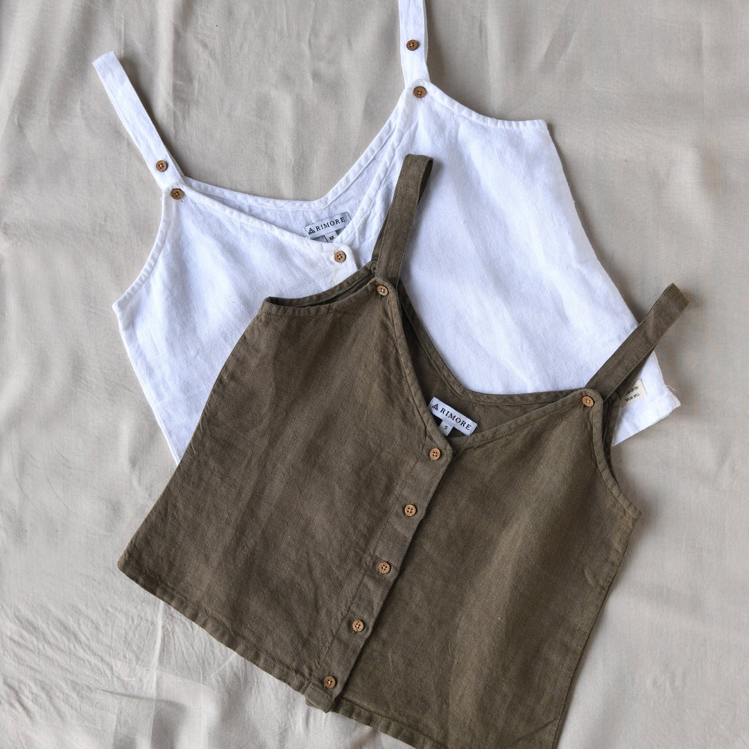 100% Premium Linen Sleeveless Top - Women Linen top