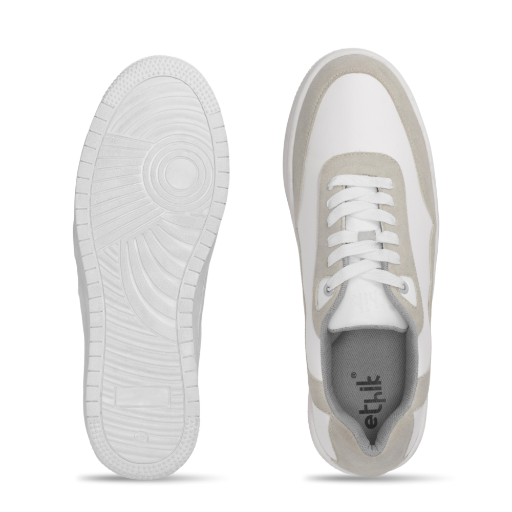 Bridge White Lace-Up Sneakers