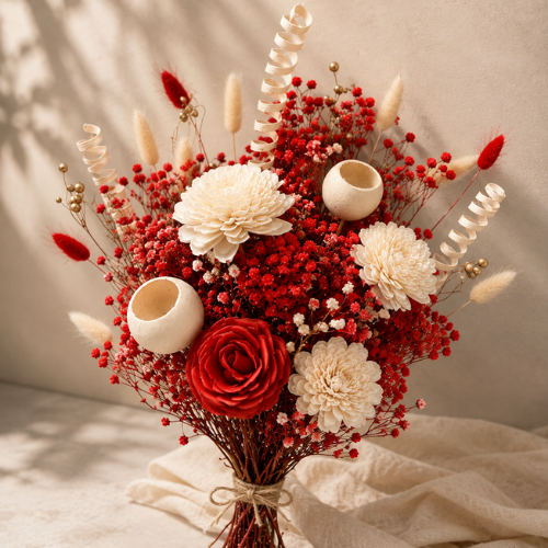 Elegance Ecarlate – Red Dried Flower Bunch