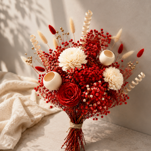 Elegance Ecarlate – Red Dried Flower Bunch