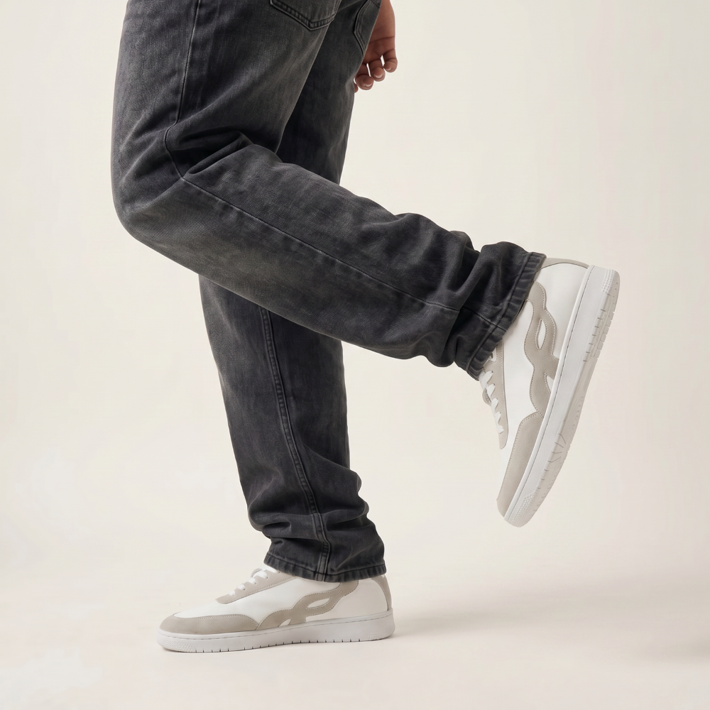Bridge White Lace-Up Sneakers