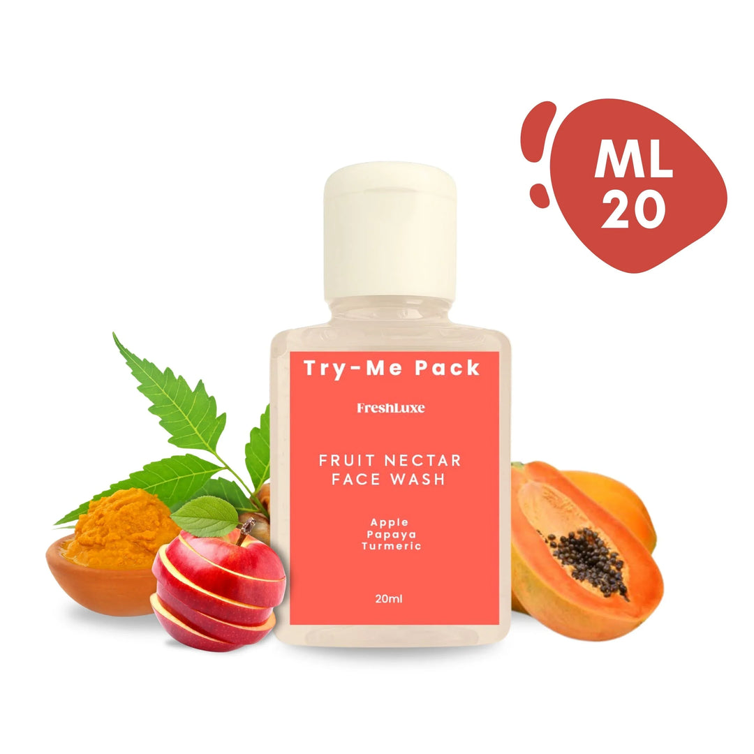 Fruit Nectar Facewash | Apple, Papaya & Turmeric | Brightening & Revitalizing- 20ml