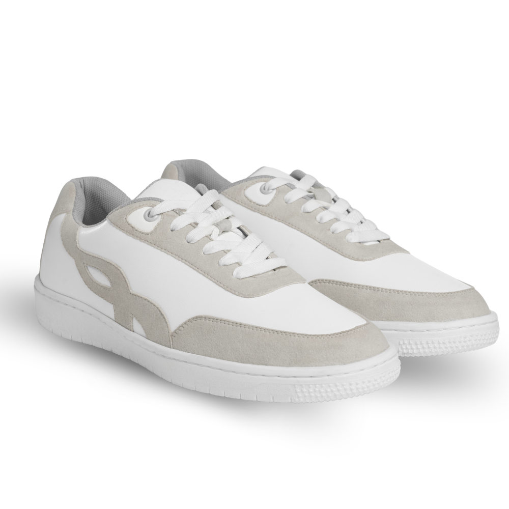 Bridge White Lace-Up Sneakers