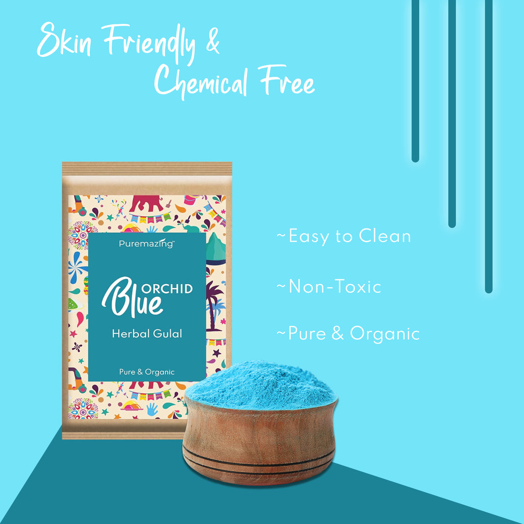 Puremazing by Imvelo Organic Holi Colour - Scented Herbal Gulal Colour with Flower Petals, Washable & Skin Safe Holi Colors Powder, Holi ke Rang - Natural Holi Gulal Pack of 4 (80gm Each, Multi)