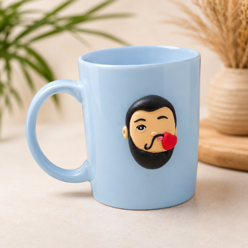 Bisou Moustache – 3D Face Ceramic Mug