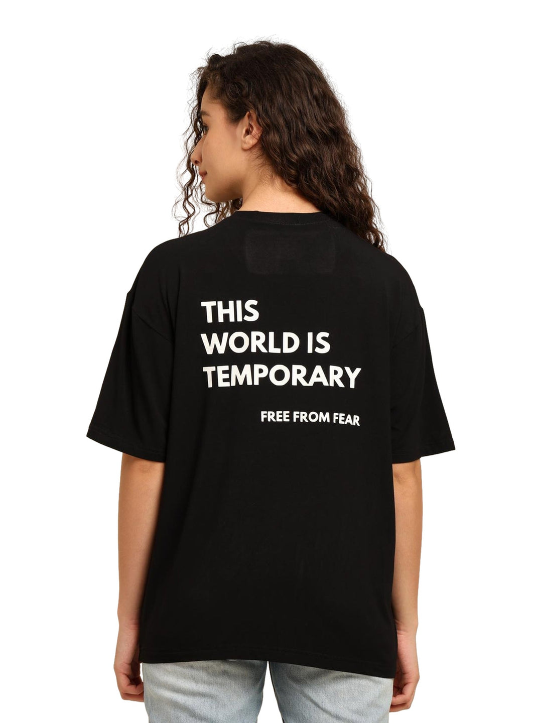 Women Black Oversized Bamboo T-Shirt – Soft, Breathable & Sustainable
