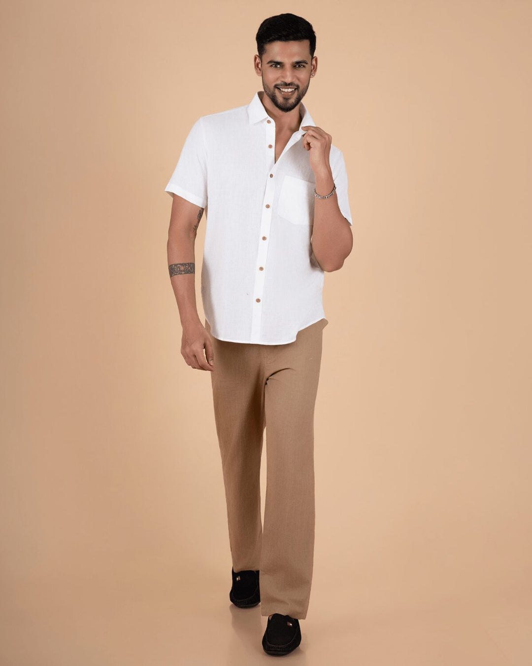 Elegant White Half Sleeve Shirt