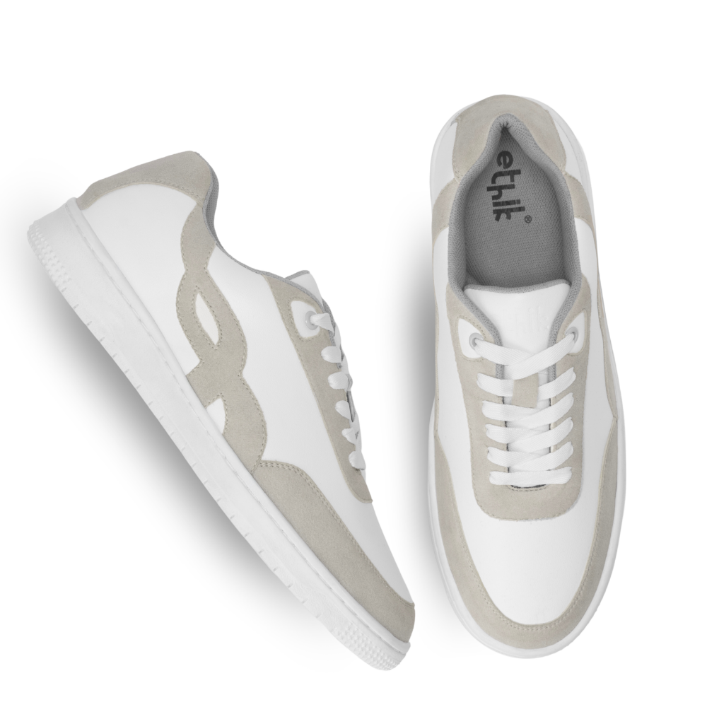 Bridge White Lace-Up Sneakers