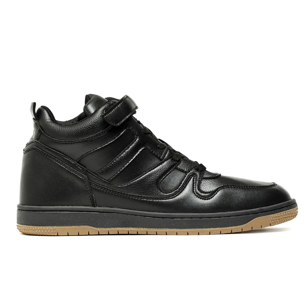 Rise Black High-Top Strap Sneakers