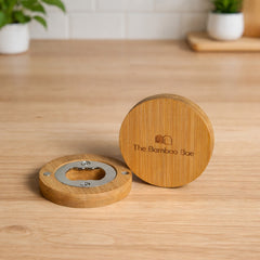 Eco-Friendly Bamboo Fridge Magnet – Minimalist Magnetic Stopper