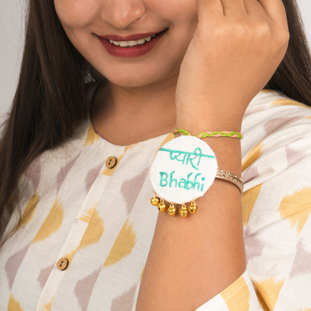 Ecokari Embellished Bhai - Bhabhi Rakhi and Lumba Set