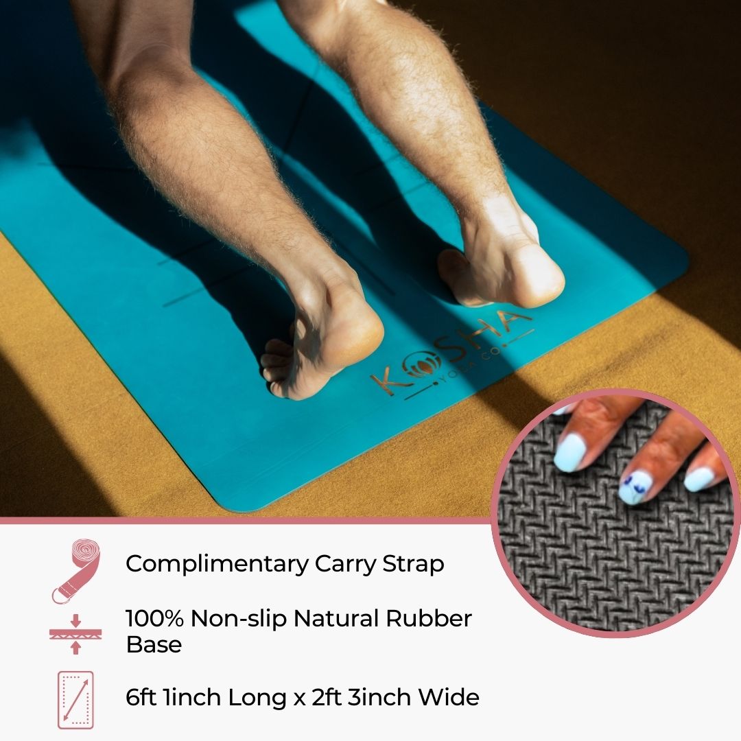 Kosha Yoga Teal PUre Align Yoga Mat