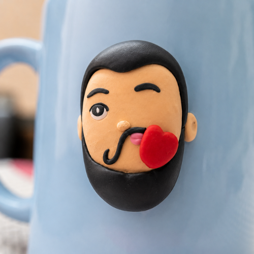 Bisou Moustache – 3D Face Ceramic Mug