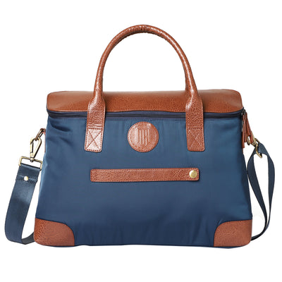 Mona B Unisex Messenger | Small Overnighter Bag for upto 14" Laptop/Mac Book/Tablet with Stylish Design: Ohio Navy