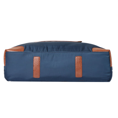 Mona B Unisex Messenger | Small Overnighter Bag for upto 14" Laptop/Mac Book/Tablet with Stylish Design: Ohio Navy