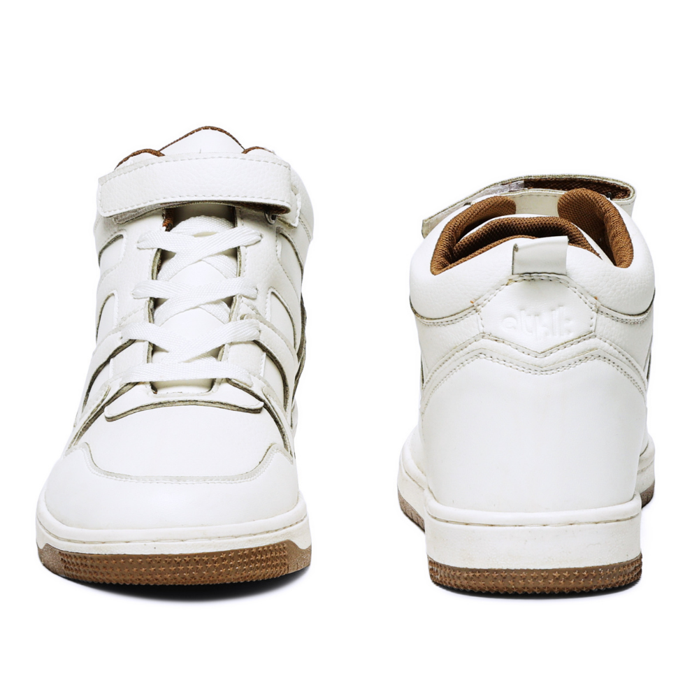 Rise White  High-Top Strap Sneakers