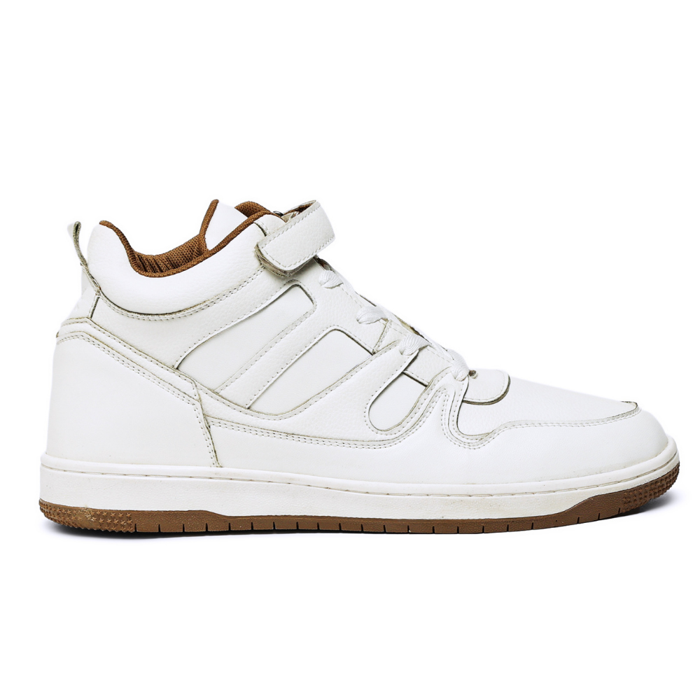 Rise White  High-Top Strap Sneakers