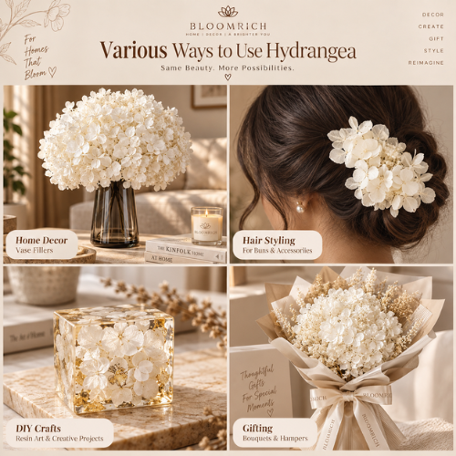 Blanc Eternel – White Hydrangea Dried Flower Bouquet