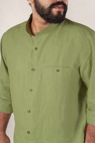 Hemp Mandarin-Collar shirt