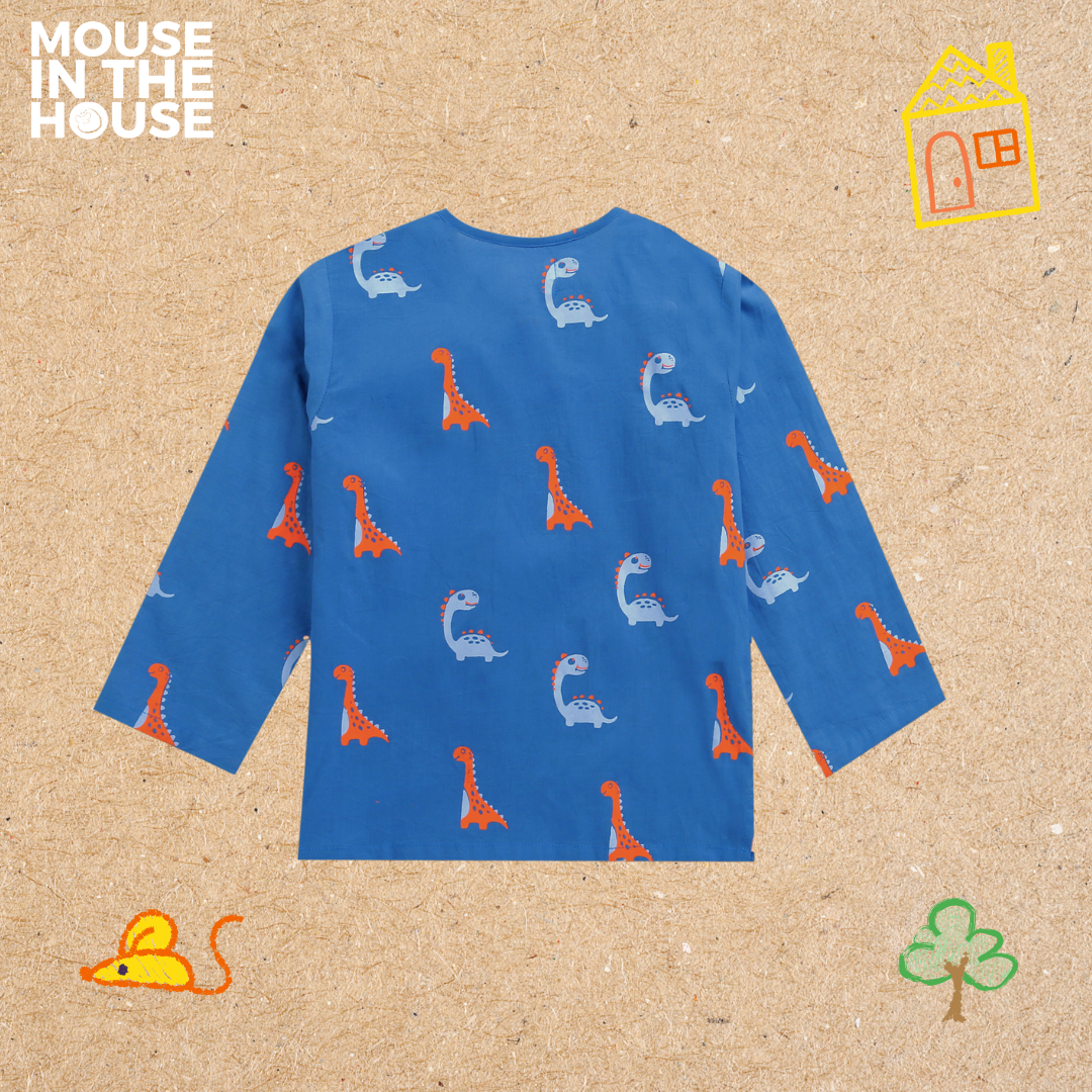 Mouse In The House Dino Friends (Blue)- Unisex Nightdress