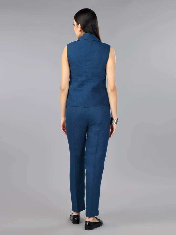 Gothilo Indigo Linen Jacket & Pant Set