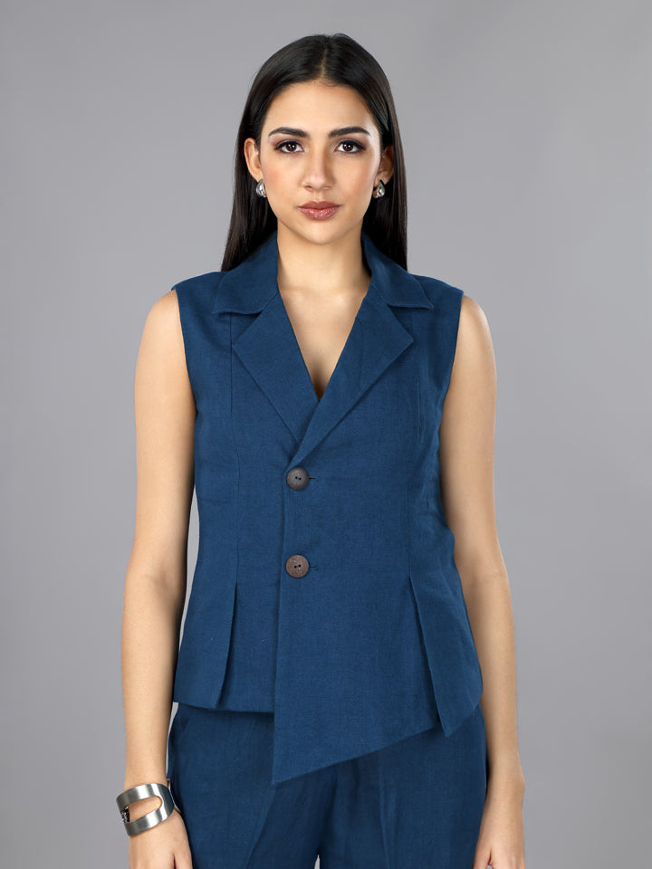 Gothilo Indigo Linen Jacket & Pant Set