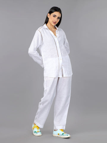 Gothilo Frost White Linen Shirt
