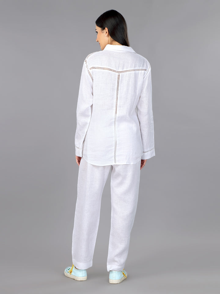 Gothilo Frost White Linen Shirt
