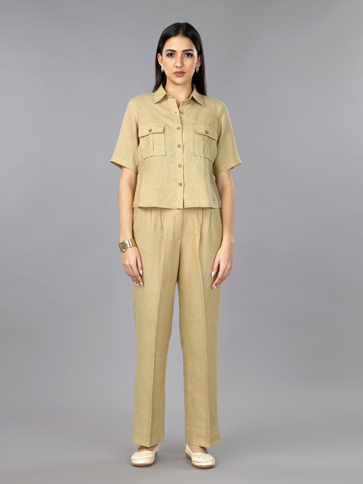 Gothilo Biscoff Linen Shirt & Pant Set