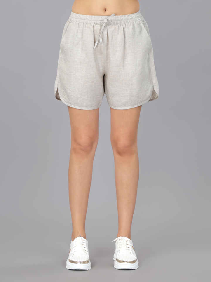 Gothilo Natural Linen Classic Shirt & Shorts Set