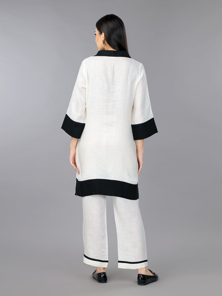 Gothilo Ivory Shirt Style Kurta Set