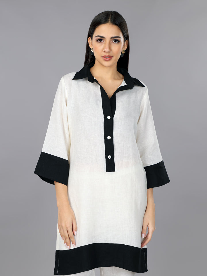Gothilo Ivory Shirt Style Kurta Set