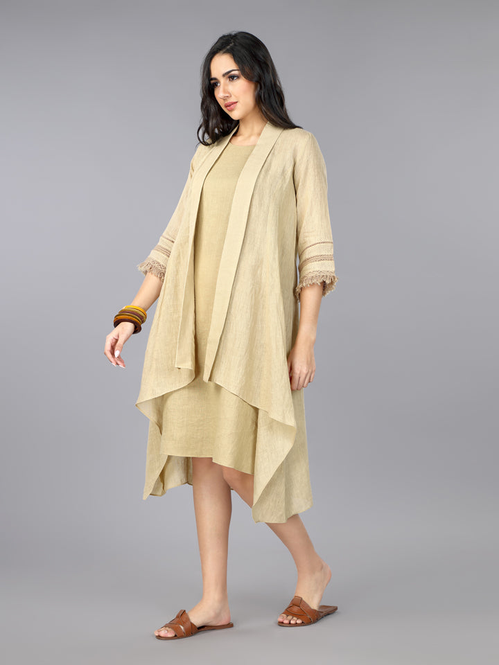 Gothilo Biscoff Linen Jacket Dress