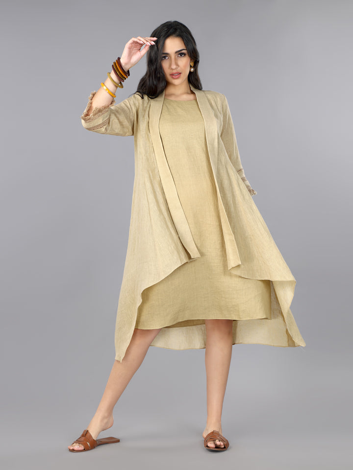 Gothilo Biscoff Linen Jacket Dress
